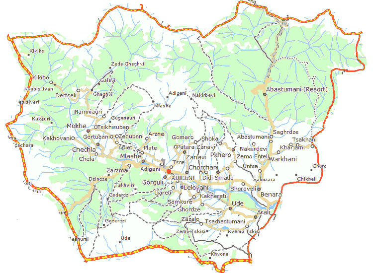 Adigeni municipaliteto žemėlapis