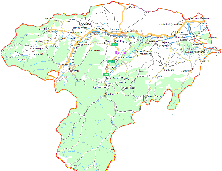 Bolnisi municipaliteto žemėlapis
