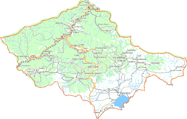 Boržomi municipaliteto žemėlapis