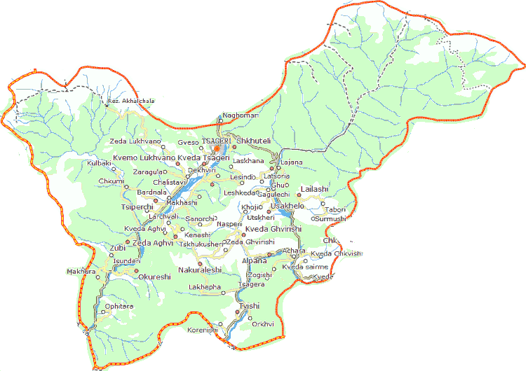 Cageri municipaliteto žemėlapis