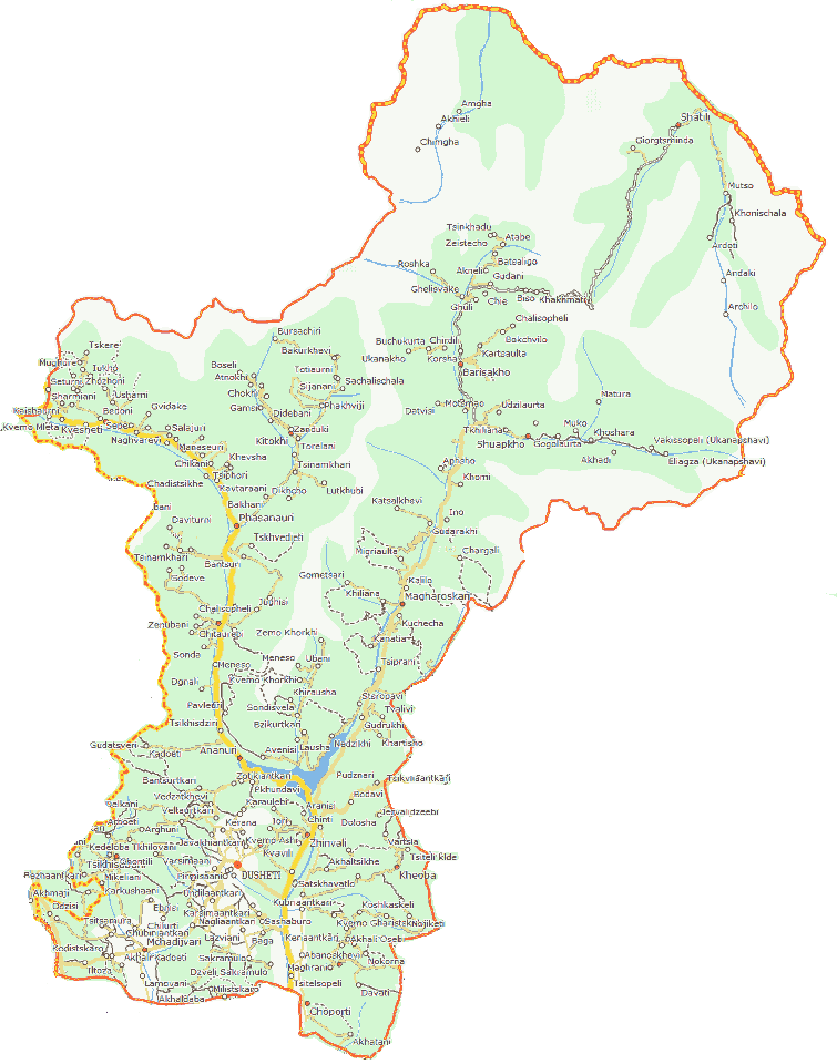 Dušeti municipaliteto žemėlapis