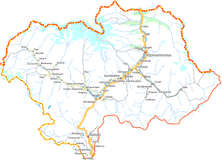 Kazbegi žemėlapis