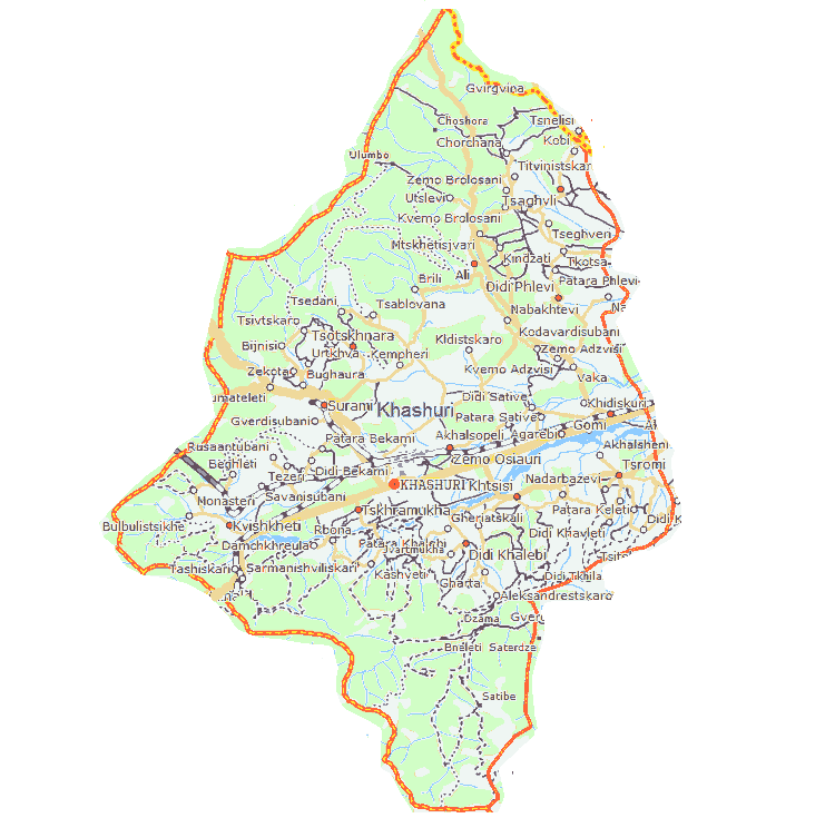 Chašuri municipaliteto žemėlapis