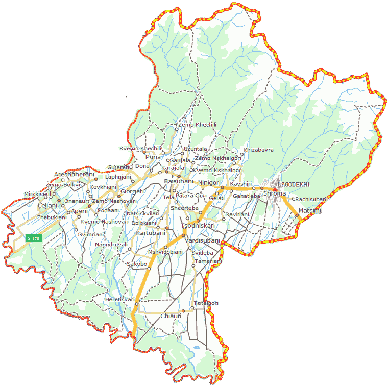 Signaghi municipaliteto žemėlapis