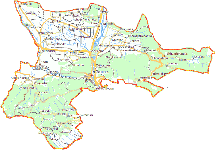 Mccheta municipaliteto žemėlapis