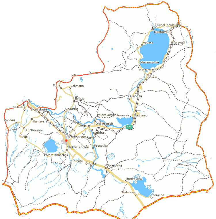 Ninocminda municipaliteto žemėlapis