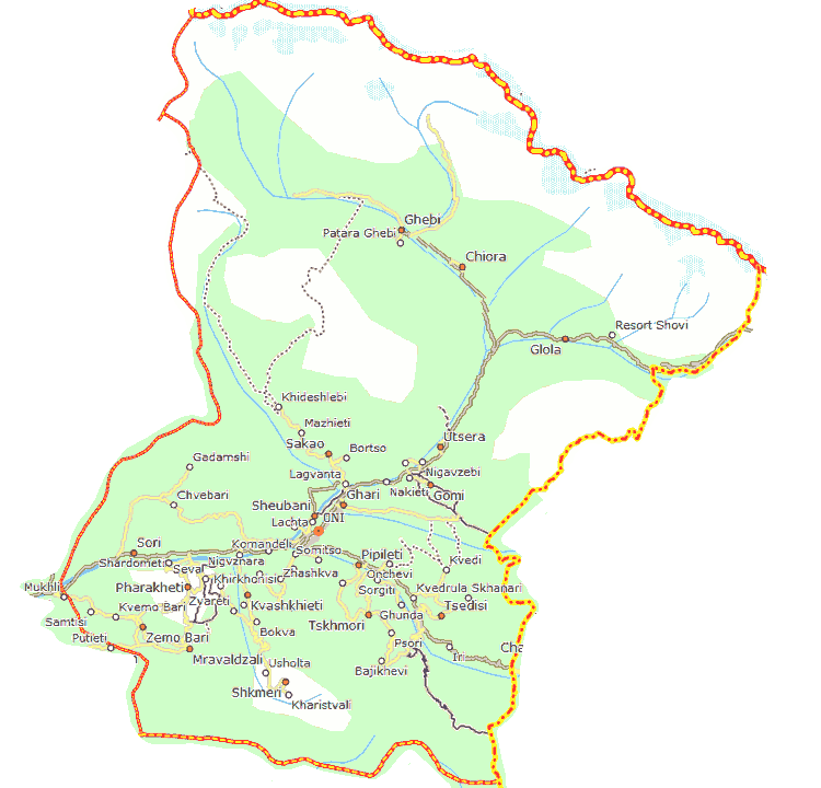 Oni municipaliteto žemėlapis