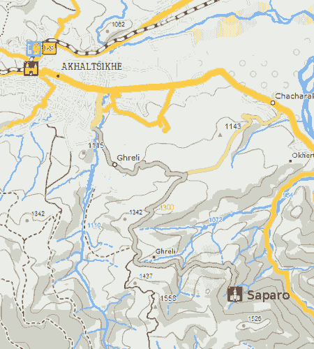Saparo vienuolynas žemėlapis