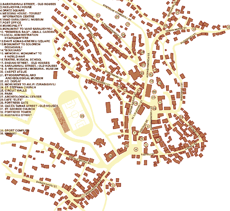 Signaghi miesto žemėlapis