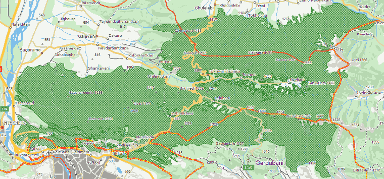 Tbilisio nacionalinio parko žemėlapis