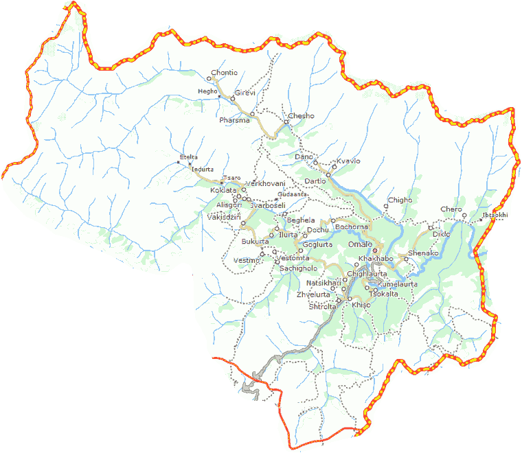 Tušetijos žemėlapis