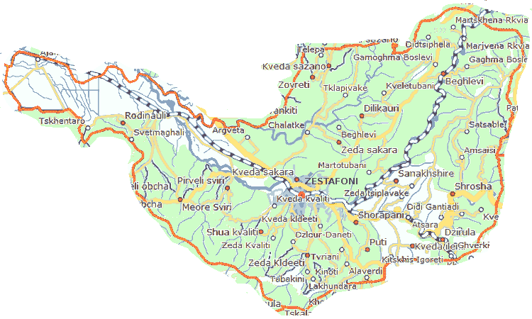 Zestafoni žemėlapis